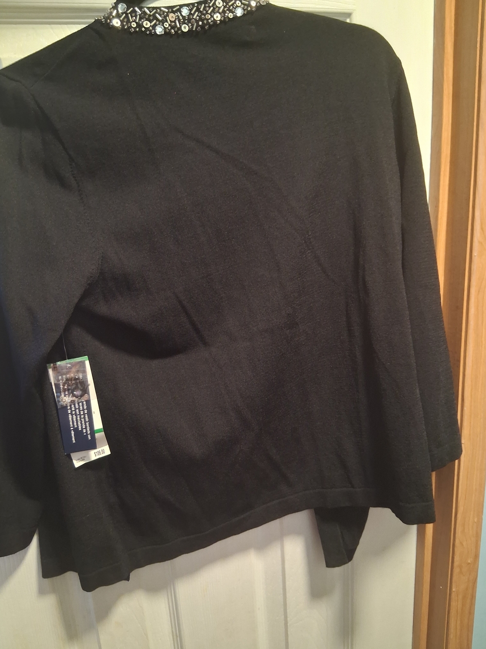 Jones New York Black Embellished Open-Front Jacket - Picture 5 of 6